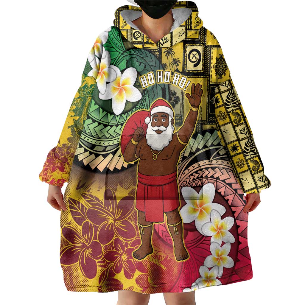 Vanuatu Christmas Wearable Blanket Hoodie Ni-Van Santa Retro Style - Polynesian Pride