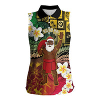 Vanuatu Christmas Women Sleeveless Polo Shirt Ni-Van Santa Retro Style - Polynesian Pride