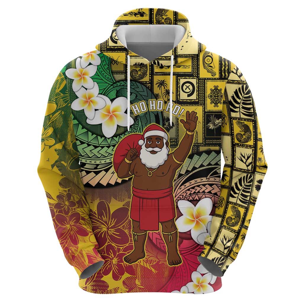 Vanuatu Christmas Zip Hoodie Ni-Van Santa Retro Style - Polynesian Pride