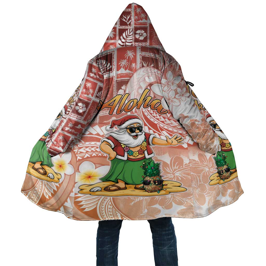 Hawaii Mele Kalikimaka Cloak Hula Santa Retro Style Red - Polynesian Pride