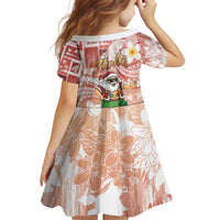 Hawaii Mele Kalikimaka Family Matching Puletasi and Hawaiian Shirt Hula Santa Retro Style Red - Polynesian Pride