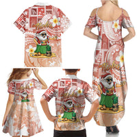 Hawaii Mele Kalikimaka Family Matching Summer Maxi Dress and Hawaiian Shirt Hula Santa Retro Style Red - Polynesian Pride