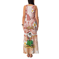 Hawaii Mele Kalikimaka Family Matching Tank Maxi Dress and Hawaiian Shirt Hula Santa Retro Style Red - Polynesian Pride