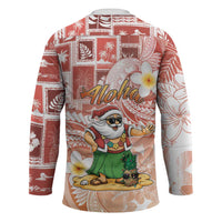 Hawaii Mele Kalikimaka Hockey Jersey Hula Santa Retro Style Red - Polynesian Pride