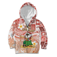 Hawaii Mele Kalikimaka Kid Hoodie Hula Santa Retro Style Red - Polynesian Pride