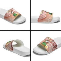 Hawaii Mele Kalikimaka Slide Sandals Hula Santa Retro Style Red - Polynesian Pride