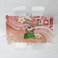 Hawaii Mele Kalikimaka Tablecloth Hula Santa Retro Style Red - Polynesian Pride
