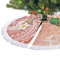 Hawaii Mele Kalikimaka Tree Skirt Hula Santa Retro Style Red - Polynesian Pride