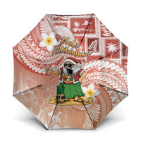 Hawaii Mele Kalikimaka Umbrella Hula Santa Retro Style Red - Polynesian Pride