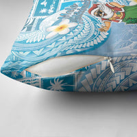 Hawaii Mele Kalikimaka Pillow Cover Hula Santa Retro Style Blue - Polynesian Pride