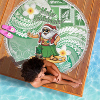 Hawaii Mele Kalikimaka Beach Blanket Hula Santa Retro Style Green - Polynesian Pride