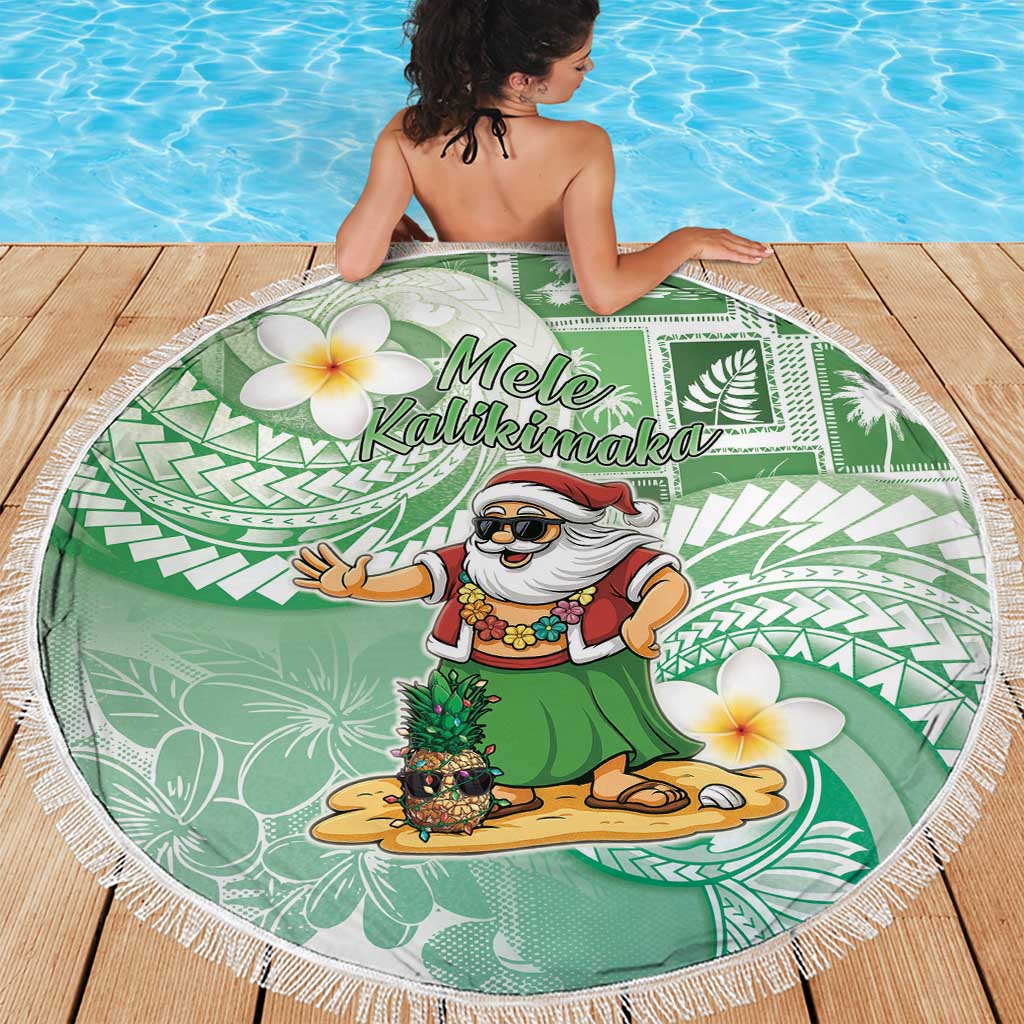 Hawaii Mele Kalikimaka Beach Blanket Hula Santa Retro Style Green - Polynesian Pride