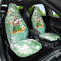 Hawaii Mele Kalikimaka Car Seat Cover Hula Santa Retro Style Green - Polynesian Pride