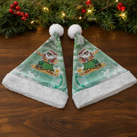 Hawaii Mele Kalikimaka Christmas Santa Hat Hula Santa Retro Style Green - Polynesian Pride