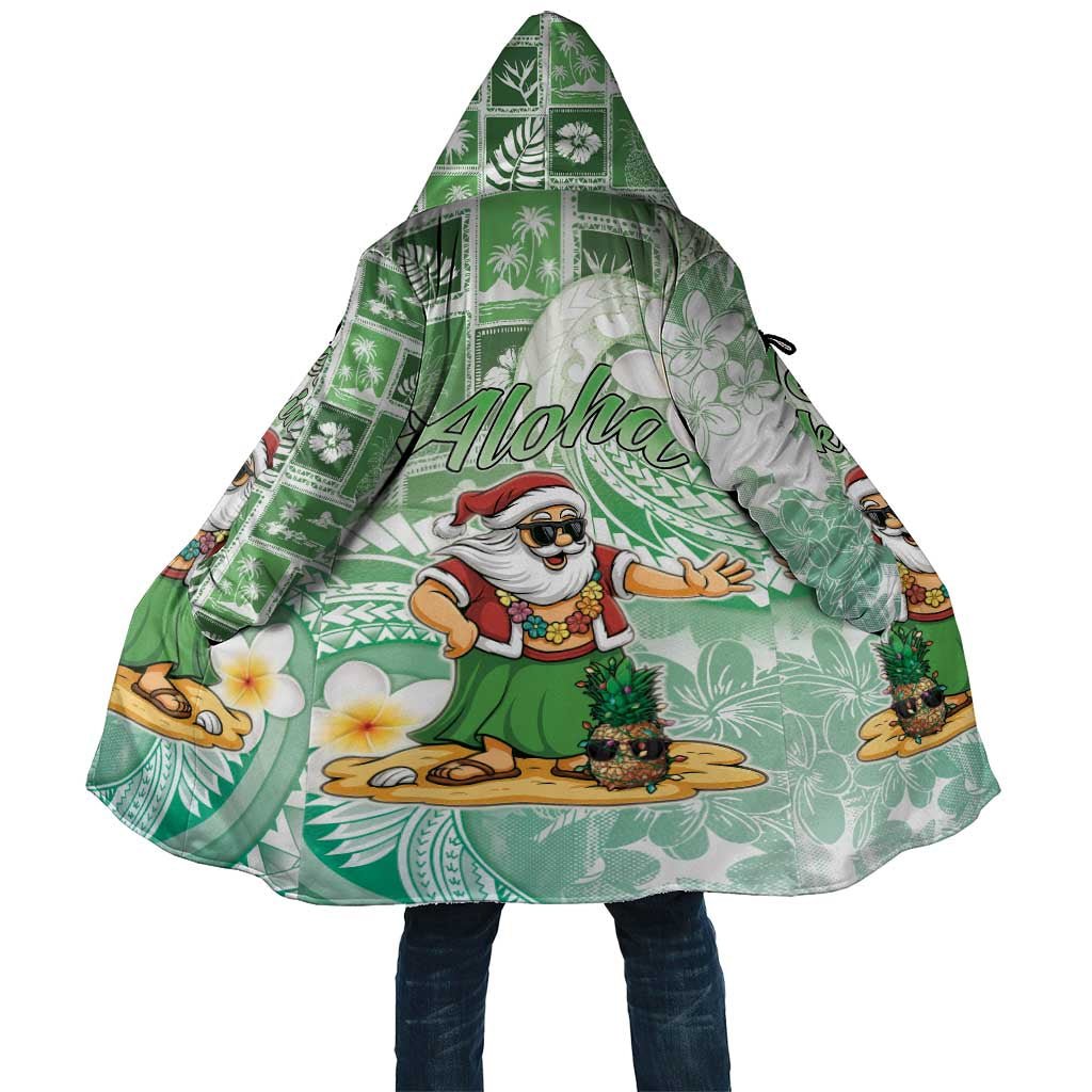Hawaii Mele Kalikimaka Cloak Hula Santa Retro Style Green - Polynesian Pride