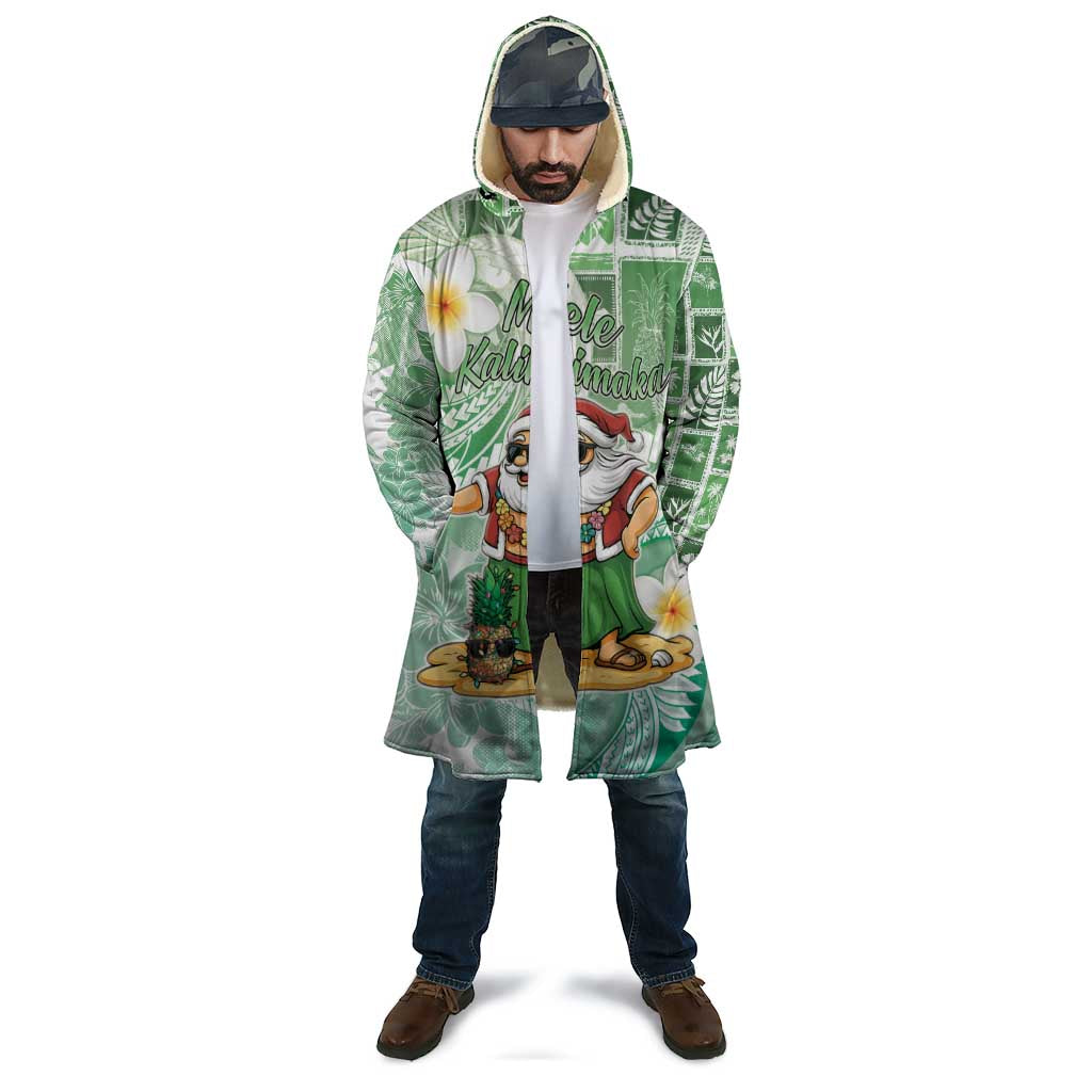 Hawaii Mele Kalikimaka Cloak Hula Santa Retro Style Green - Polynesian Pride