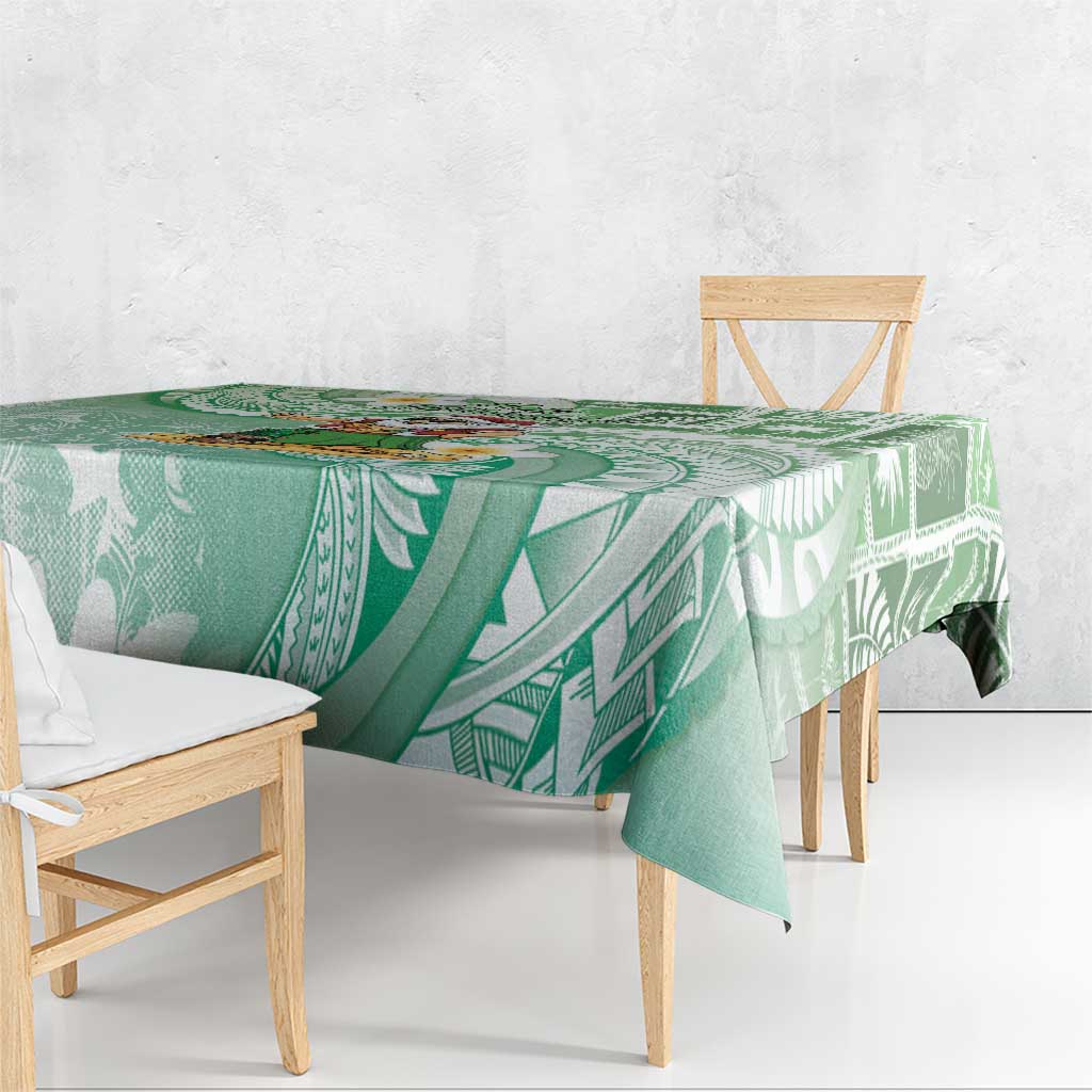 Hawaii Mele Kalikimaka Tablecloth Hula Santa Retro Style Green - Polynesian Pride