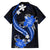 Blue Polynesian Pattern With Tropical Flowers Family Matching Short Sleeve Bodycon Dress and Hawaiian Shirt LT05 - Polynesian Pride