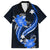 Blue Polynesian Pattern With Tropical Flowers Family Matching Tank Maxi Dress and Hawaiian Shirt LT05 Dad's Shirt - Short Sleeve Blue - Polynesian Pride