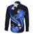 Blue Polynesian Pattern With Tropical Flowers Family Matching Tank Maxi Dress and Hawaiian Shirt LT05 - Polynesian Pride