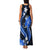 Blue Polynesian Pattern With Tropical Flowers Family Matching Tank Maxi Dress and Hawaiian Shirt LT05 - Polynesian Pride