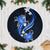 Blue Polynesian Pattern With Tropical Flowers Tree Skirt