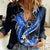Blue Polynesian Pattern With Tropical Flowers Women Casual Shirt LT05 Female Blue - Polynesian Pride