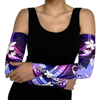 Galaxy Polynesian Pattern With Tropical Flowers Arm Sleeves LT05 - Polynesian Pride