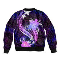 Galaxy Polynesian Pattern With Tropical Flowers Bomber Jacket LT05 - Polynesian Pride