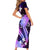 Galaxy Polynesian Pattern With Tropical Flowers Family Matching Short Sleeve Bodycon Dress and Hawaiian Shirt LT05 - Polynesian Pride