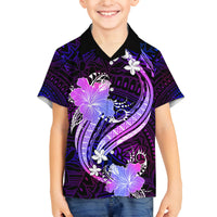 Galaxy Polynesian Pattern With Tropical Flowers Family Matching Summer Maxi Dress and Hawaiian Shirt LT05 Son's Shirt Galaxy - Polynesian Pride