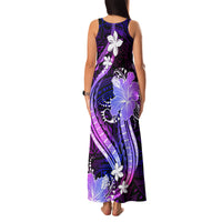 Galaxy Polynesian Pattern With Tropical Flowers Family Matching Tank Maxi Dress and Hawaiian Shirt LT05 - Polynesian Pride