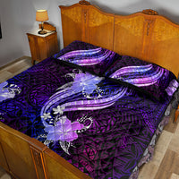 Galaxy Polynesian Pattern With Tropical Flowers Quilt Bed Set LT05 - Polynesian Pride