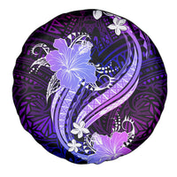 Galaxy Polynesian Pattern With Tropical Flowers Spare Tire Cover LT05 - Polynesian Pride