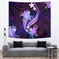 Galaxy Polynesian Pattern With Tropical Flowers Tapestry LT05 - Polynesian Pride