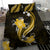 Gold Polynesian Pattern With Tropical Flowers Bedding Set LT05 - Polynesian Pride