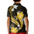 Gold Polynesian Pattern With Tropical Flowers Kid Polo Shirt LT05 - Polynesian Pride