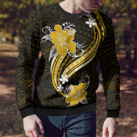 Gold Polynesian Pattern With Tropical Flowers Ugly Christmas Sweater LT05 - Polynesian Pride