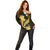 Gold Polynesian Pattern With Tropical Flowers Off Shoulder Sweater LT05 - Polynesian Pride