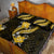 Gold Polynesian Pattern With Tropical Flowers Quilt Bed Set LT05 - Polynesian Pride