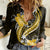 Gold Polynesian Pattern With Tropical Flowers Women Casual Shirt LT05 Female Gold - Polynesian Pride