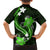 Green Polynesian Pattern With Tropical Flowers Family Matching Summer Maxi Dress and Hawaiian Shirt LT05 - Polynesian Pride