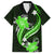 Green Polynesian Pattern With Tropical Flowers Family Matching Summer Maxi Dress and Hawaiian Shirt LT05 Dad's Shirt - Short Sleeve Green - Polynesian Pride