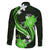Green Polynesian Pattern With Tropical Flowers Family Matching Summer Maxi Dress and Hawaiian Shirt LT05 - Polynesian Pride