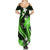 Green Polynesian Pattern With Tropical Flowers Family Matching Summer Maxi Dress and Hawaiian Shirt LT05 - Polynesian Pride