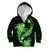 Green Polynesian Pattern With Tropical Flowers Kid Hoodie LT05 - Polynesian Pride
