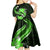 Green Polynesian Pattern With Tropical Flowers Kid Short Sleeve Dress LT05 - Polynesian Pride