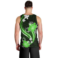 Green Polynesian Pattern With Tropical Flowers Men Tank Top LT05 - Polynesian Pride