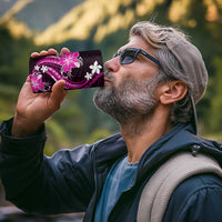 Pink Polynesian Pattern With Tropical Flowers 4 in 1 Can Cooler Tumbler
