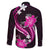 Pink Polynesian Pattern With Tropical Flowers Family Matching Short Sleeve Bodycon Dress and Hawaiian Shirt LT05 - Polynesian Pride